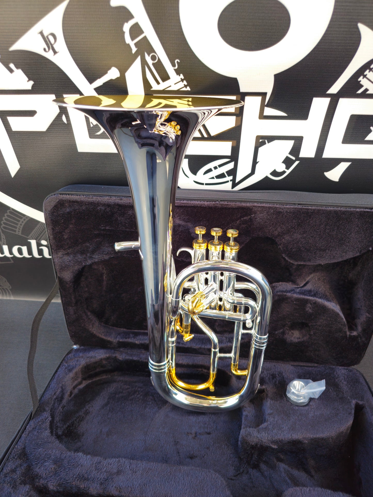 JP Solario Pakal 421 Gold & Silver Eb Alto Horn (8.50" Big Bell)