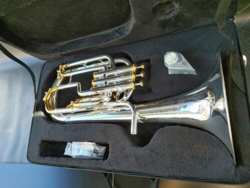 JP Solario 421 Gold & Silver Engraved Eb Alto Horn-Pro (8.75" Bell)