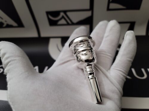Alto Horn double cup Hand Engraved mouthpiece-#2 ( 19 mm)