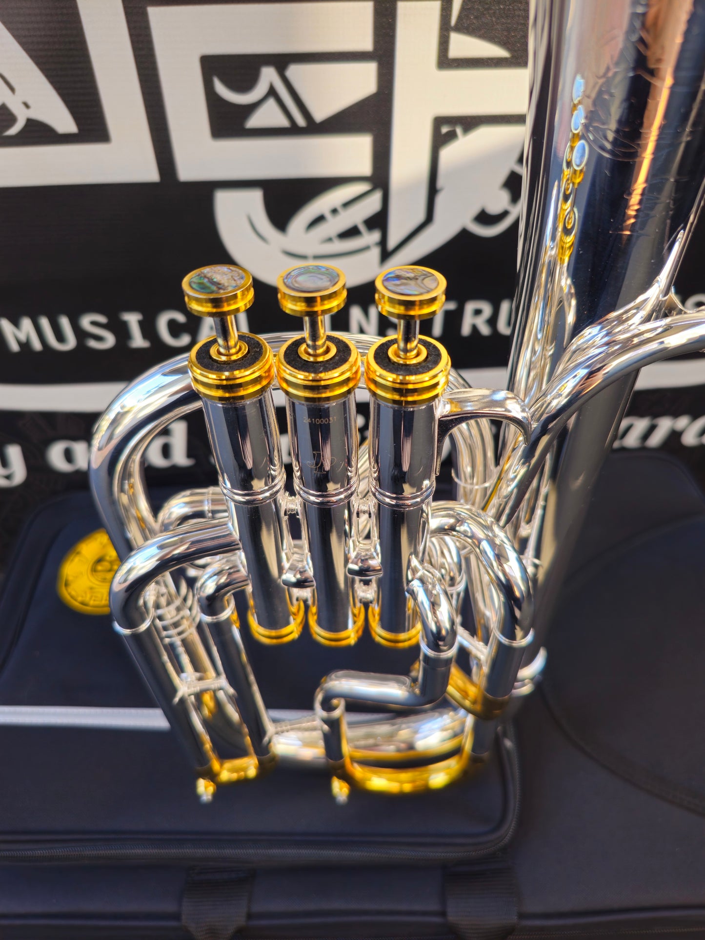 JP Solario Pakal 421 Gold & Silver Eb Alto Horn (8.50" Big Bell)