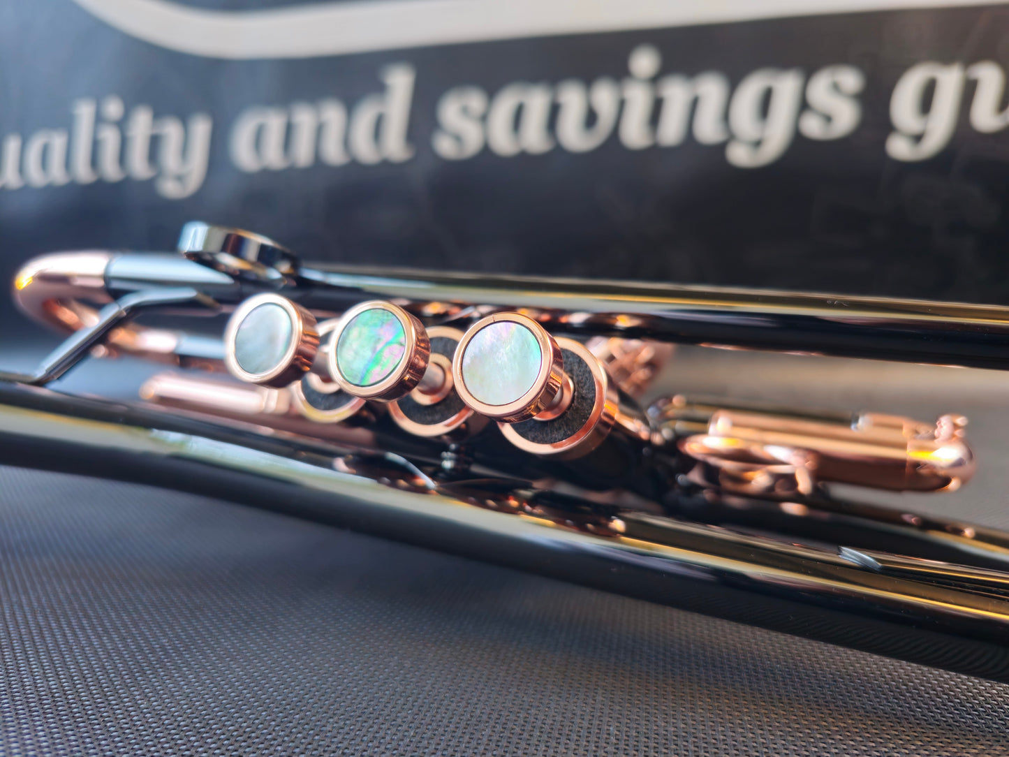 Solario Balam Black Nickel & Copper Bb Trumpet - Diagonal Bent 5.25" Big Bell