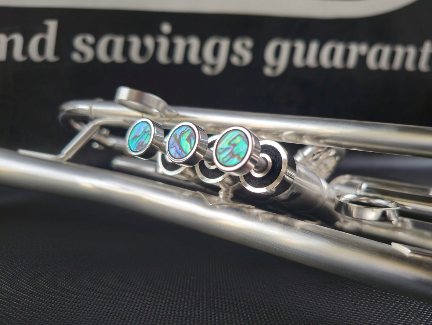 Solario Balam Satin Silver Bb Trumpet - Diagonal Bent 5.25" Big Bell