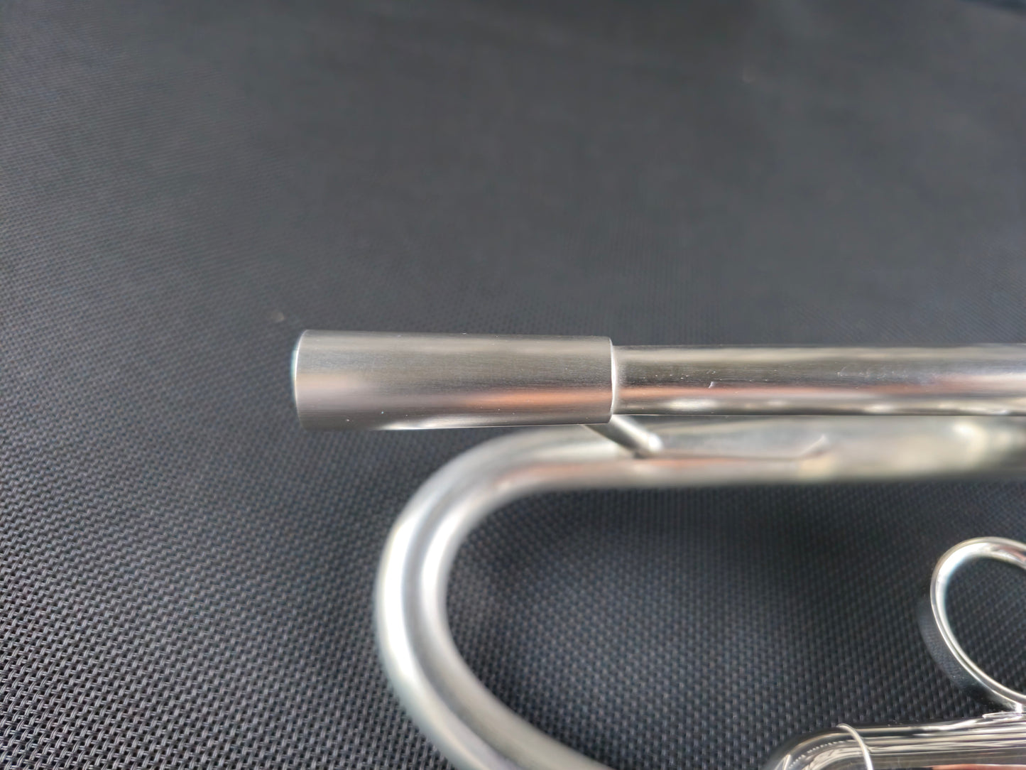 Solario Balam Satin Silver Bb Trumpet - Diagonal Bent 5.25" Big Bell