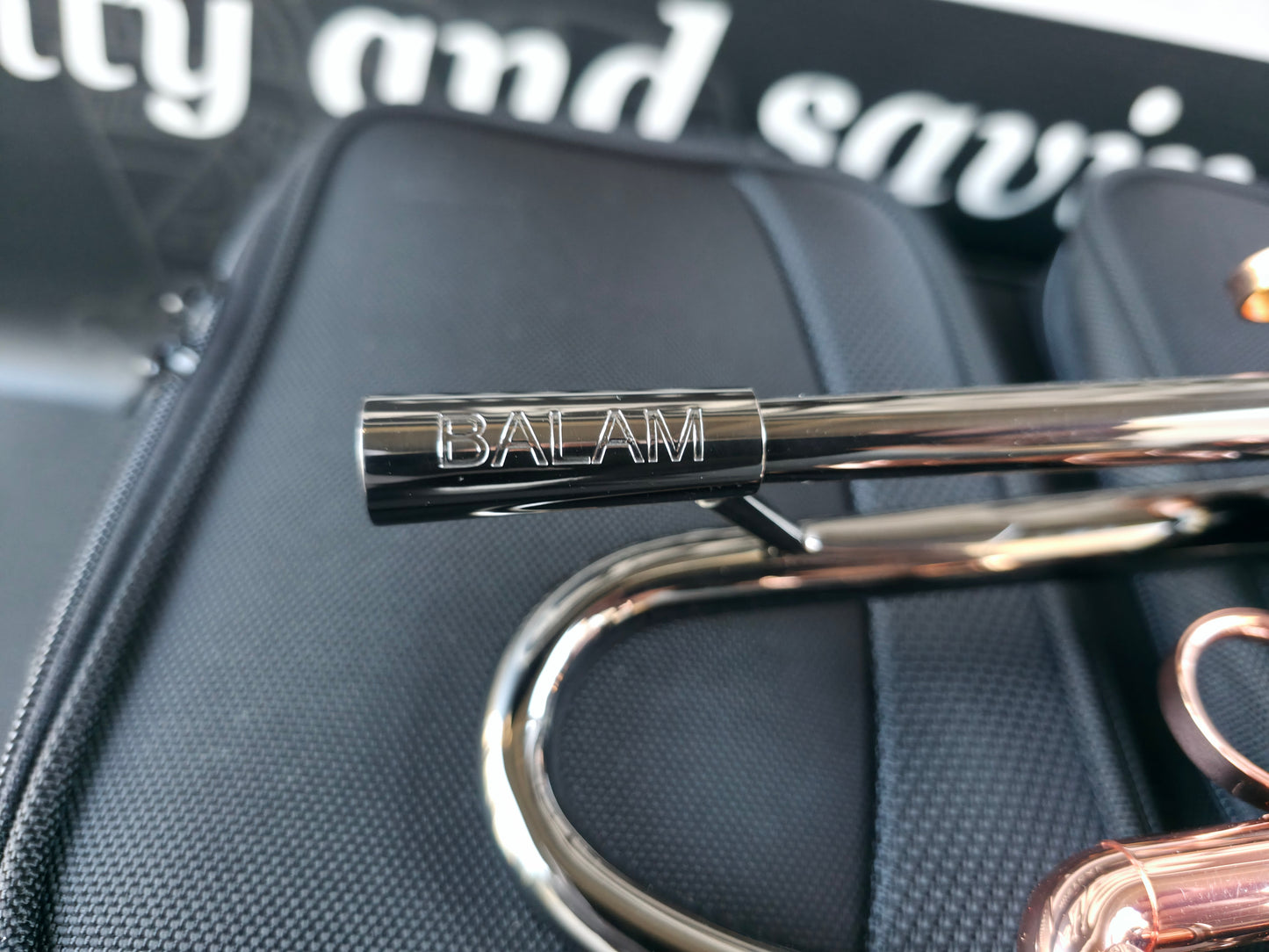 Solario Balam Black Nickel & Copper Bb Trumpet - Diagonal Bent 5.25" Big Bell