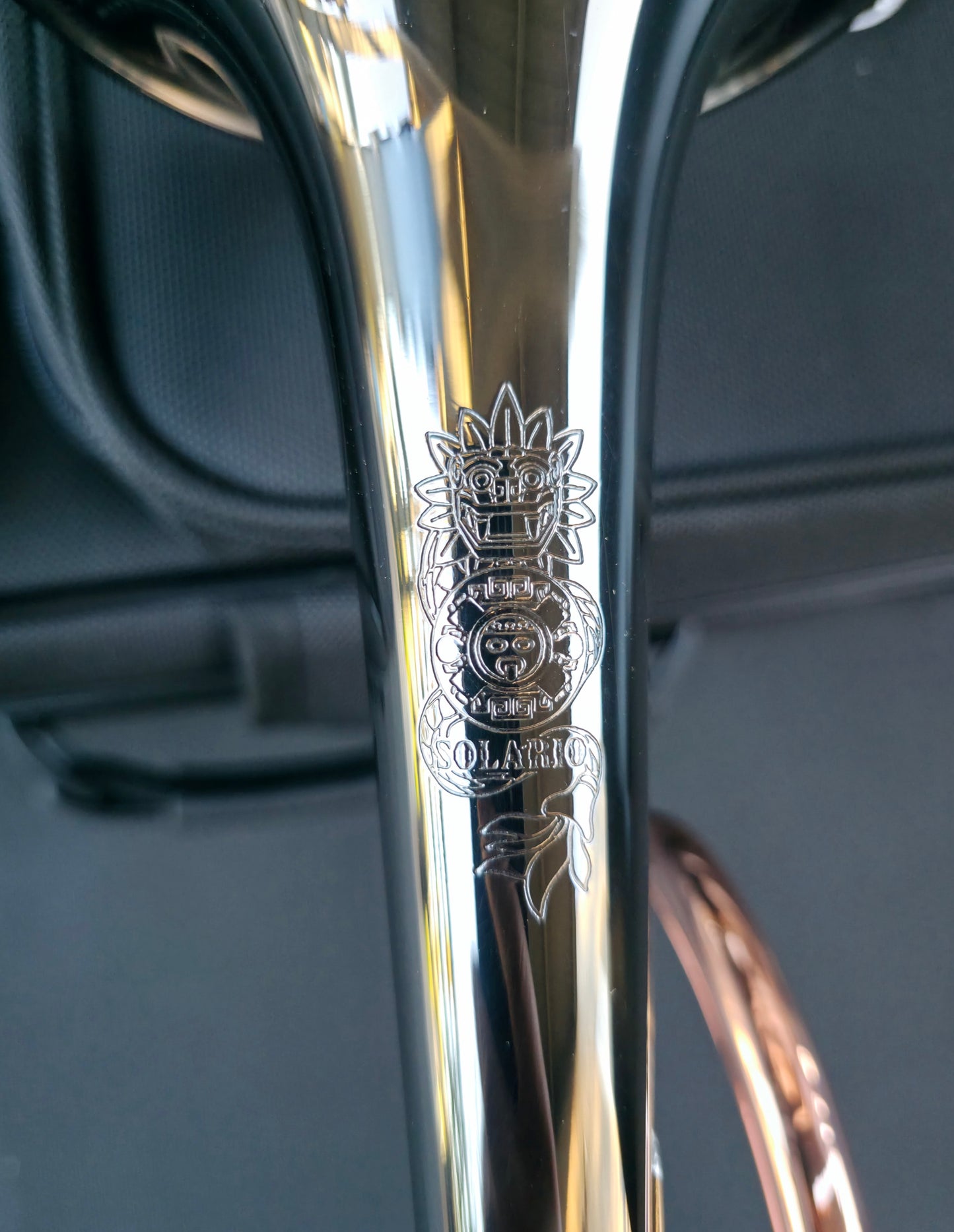 Solario Balam Black Nickel & Copper Bb Trumpet - Diagonal Bent 5.25" Big Bell