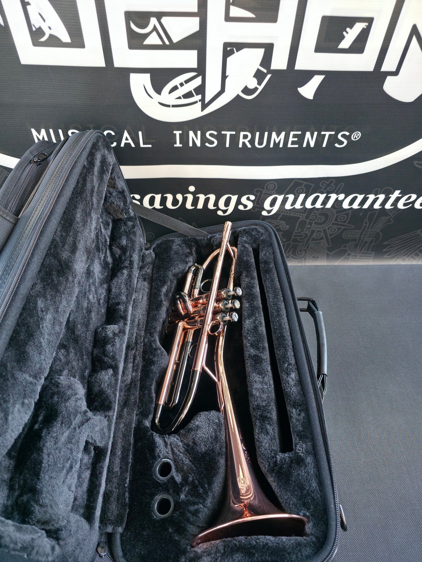 Solario Balam Copper Body & Black Nickel Bb Trumpet - Diagonal Bent 5.25" Big Bell