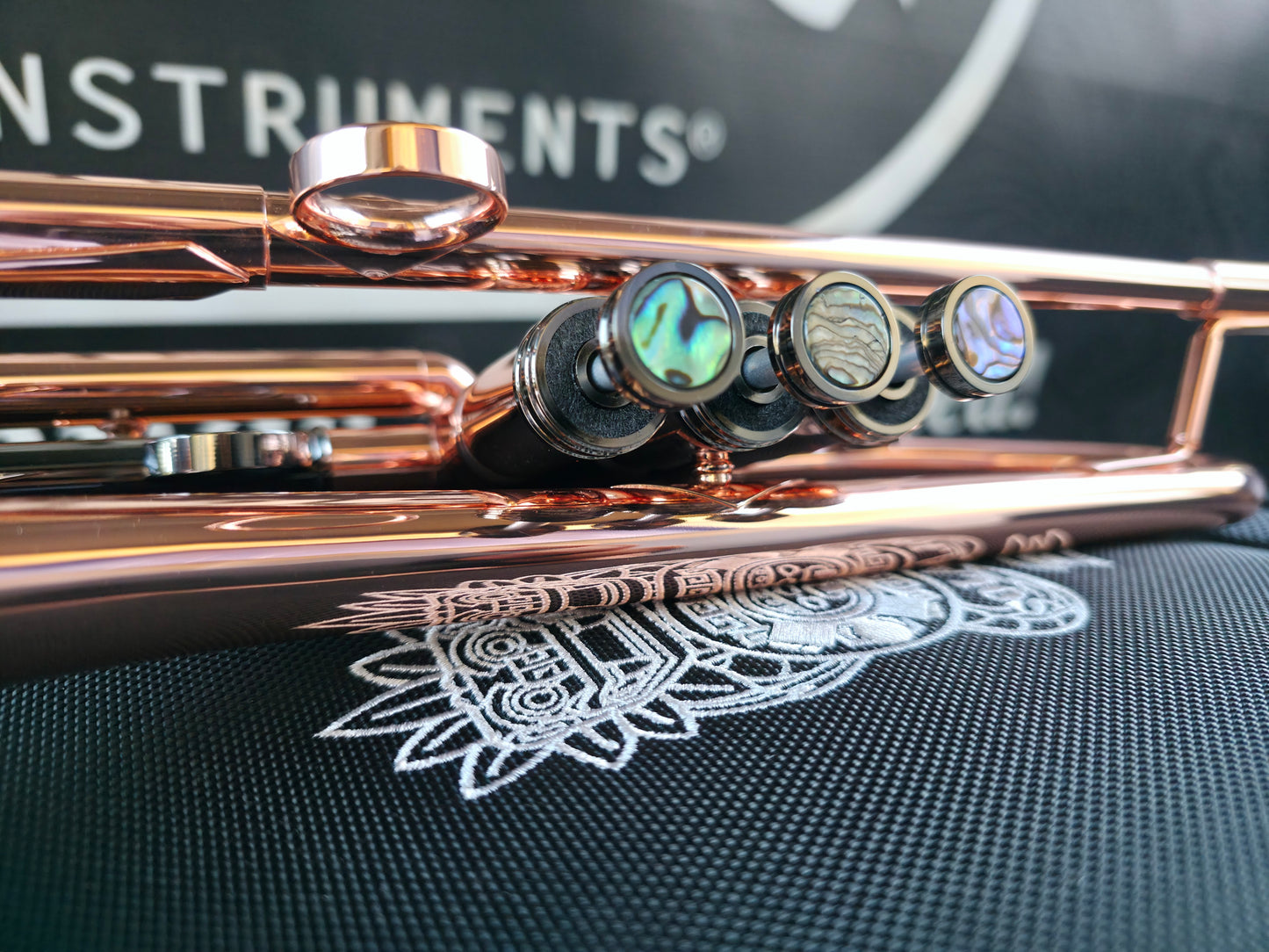 Solario Balam Copper Body & Black Nickel Bb Trumpet - Diagonal Bent 5.25" Big Bell