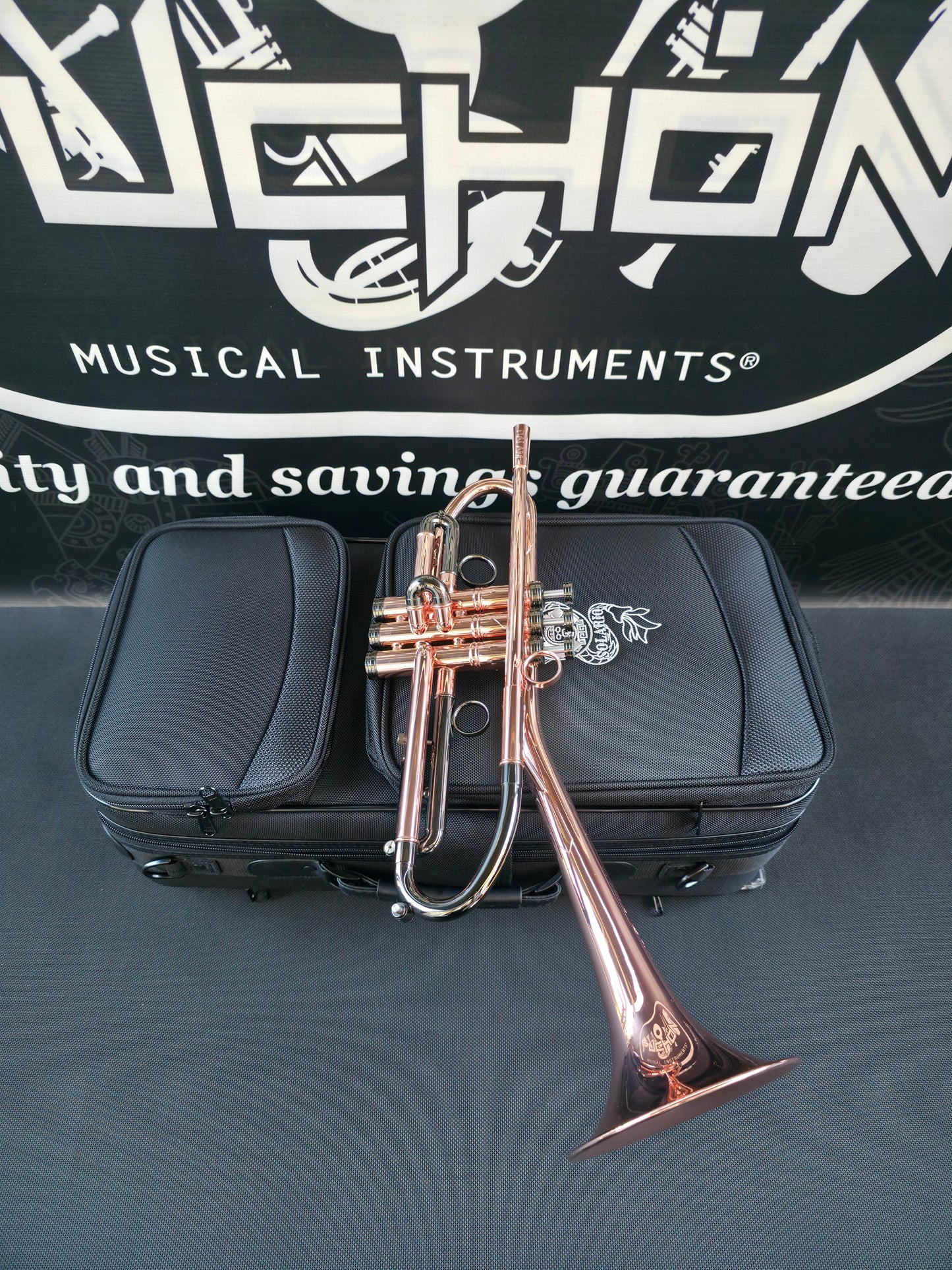 Solario Balam Copper Body & Black Nickel Bb Trumpet - Diagonal Bent 5.25" Big Bell