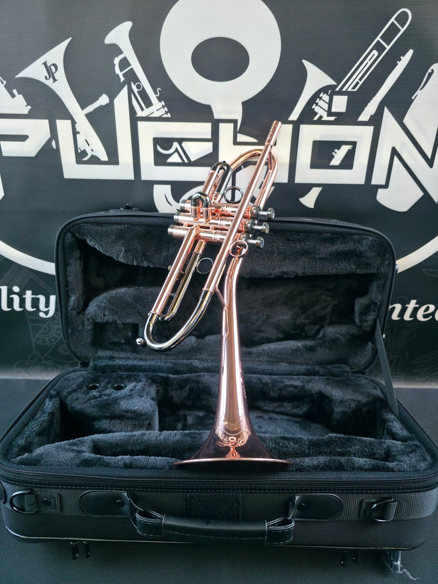 Solario Balam Copper Body & Black Nickel Bb Trumpet - Diagonal Bent 5.25" Big Bell