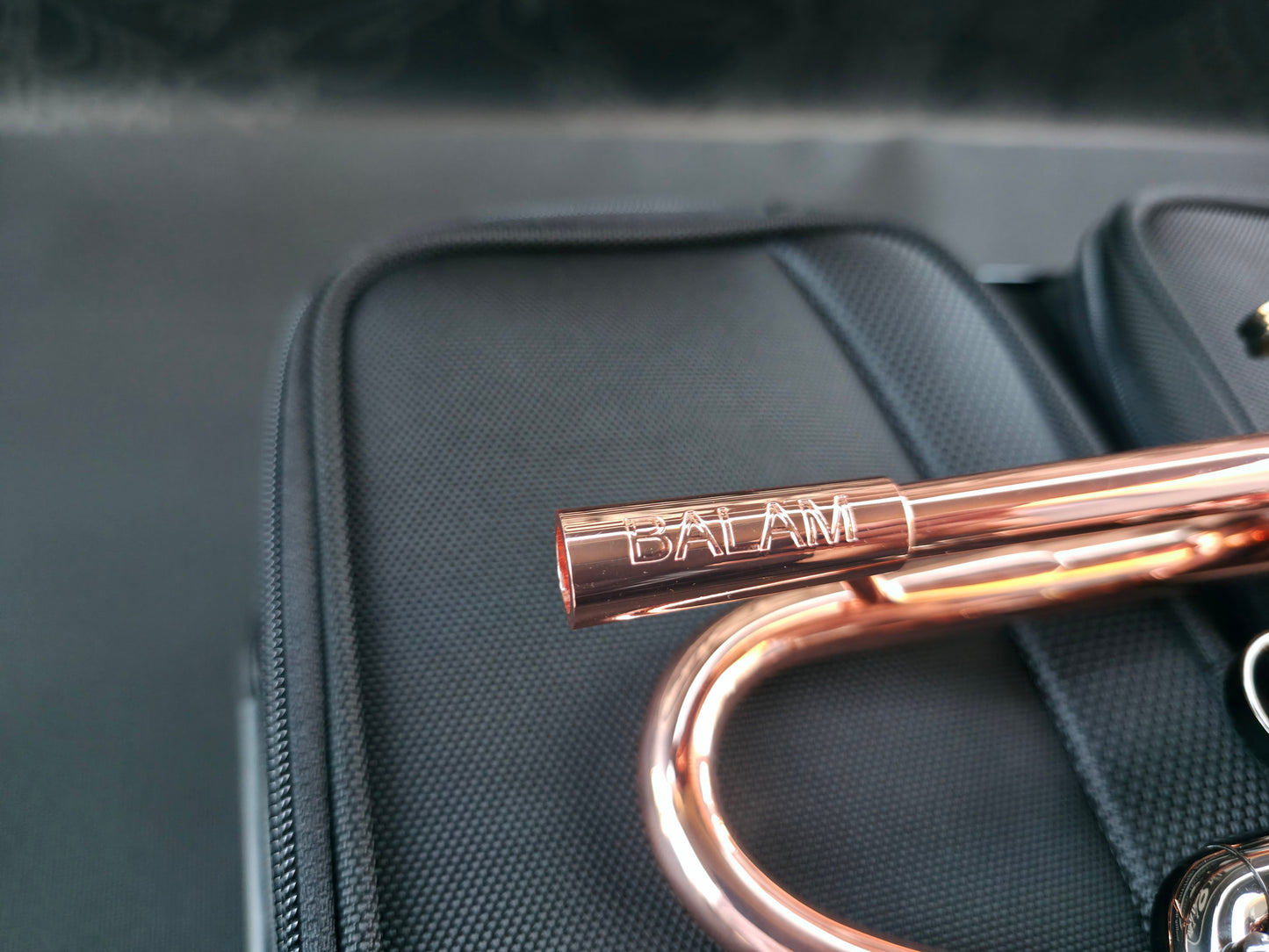 Solario Balam Copper Body & Black Nickel Bb Trumpet - Diagonal Bent 5.25" Big Bell
