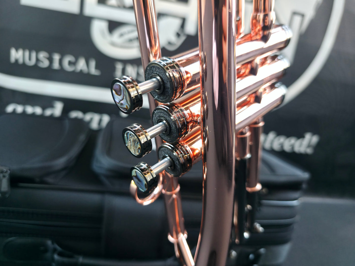 Solario Balam Copper Body & Black Nickel Bb Trumpet - Diagonal Bent 5.25" Big Bell