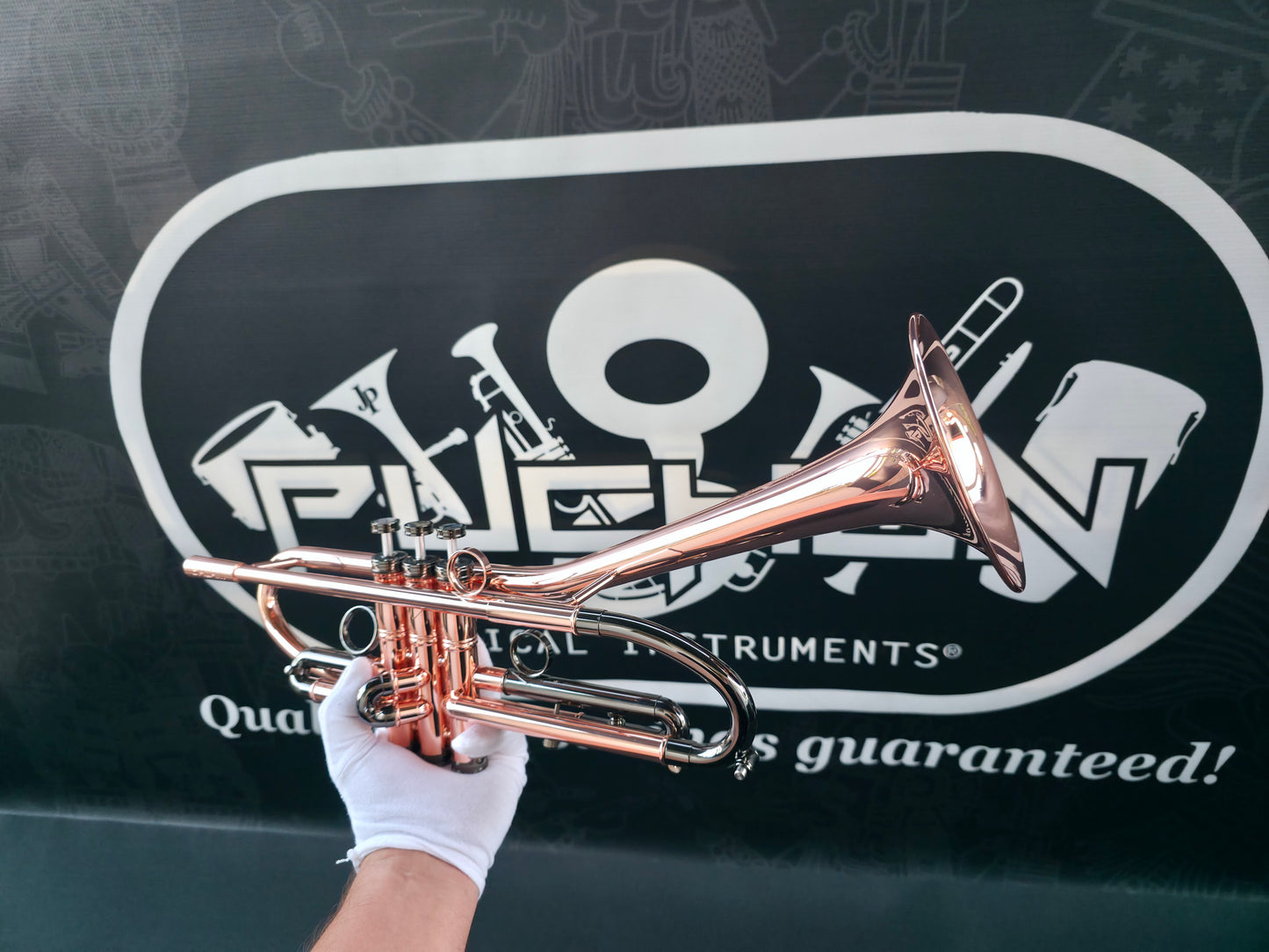 Solario Balam Copper Body & Black Nickel Bb Trumpet - Diagonal Bent 5.25" Big Bell