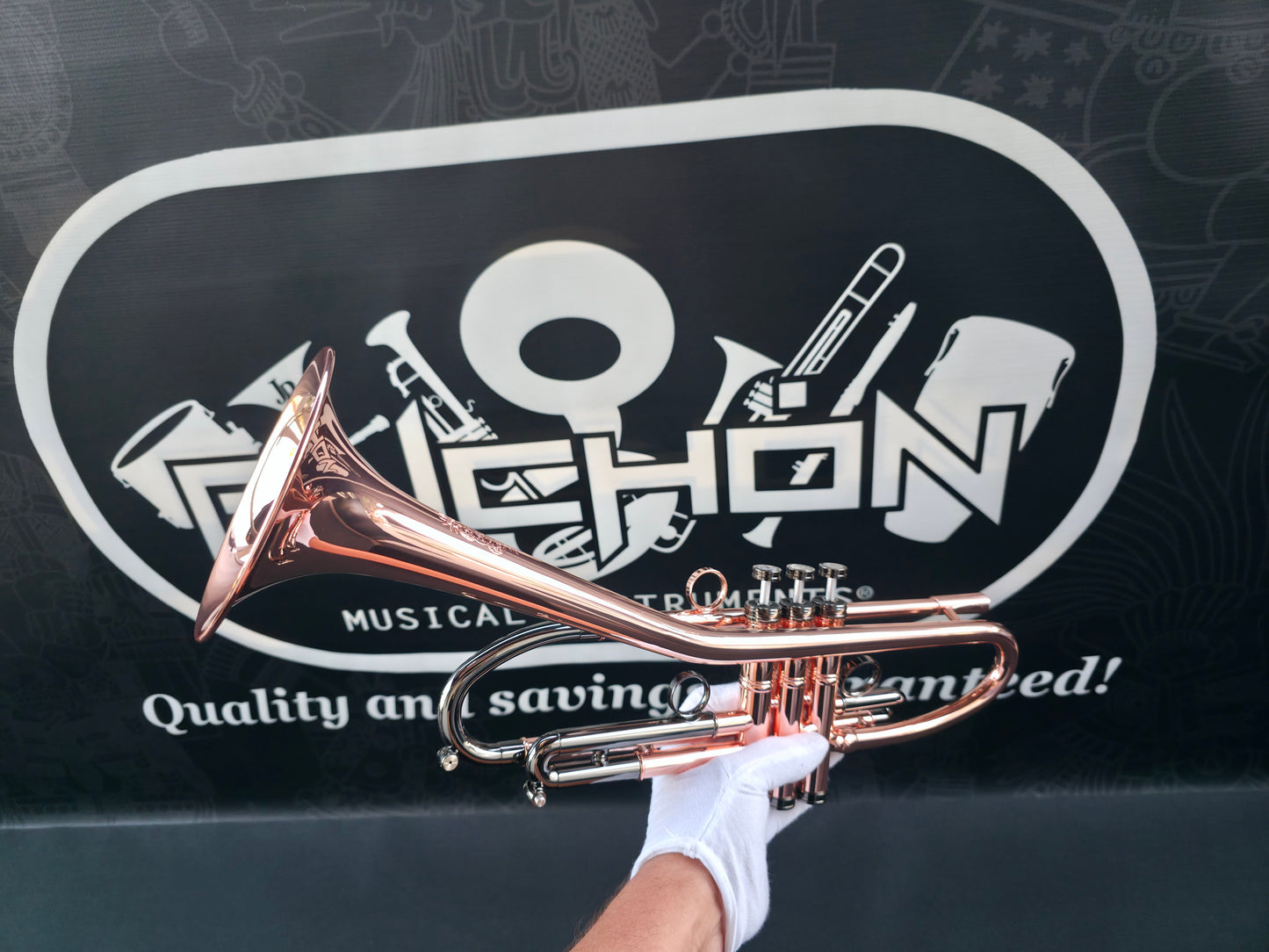 Solario Balam Copper Body & Black Nickel Bb Trumpet - Diagonal Bent 5.25" Big Bell
