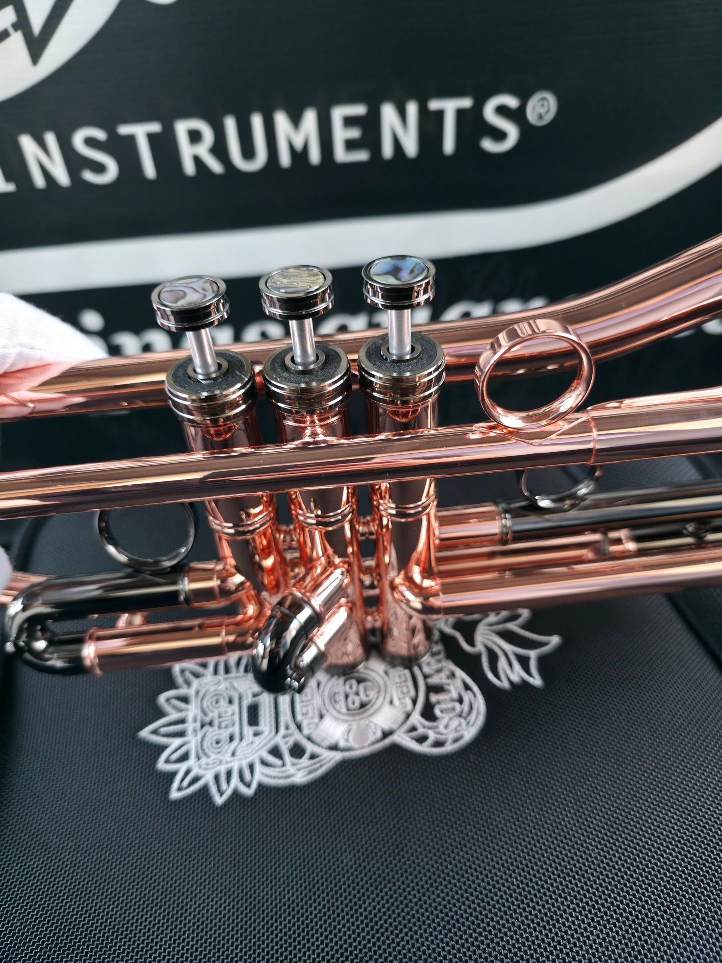 Solario Balam Copper Body & Black Nickel Bb Trumpet - Diagonal Bent 5.25" Big Bell
