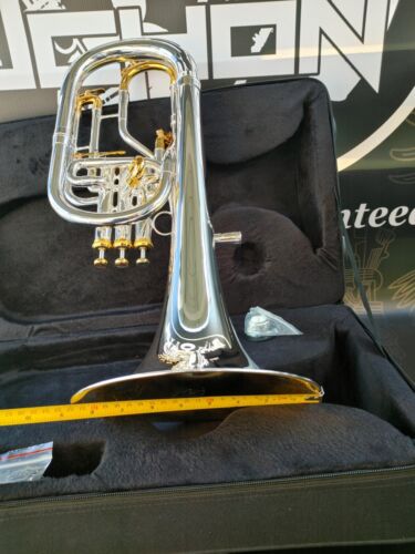 JP Solario 421 Gold & Silver Engraved Eb Alto Horn-Pro (8.75" Bell)