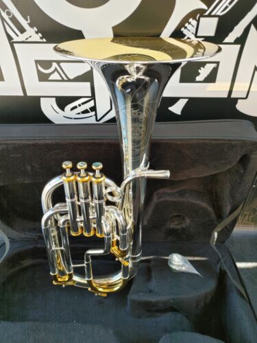 JP Solario 421 Gold & Silver Engraved Eb Alto Horn-Pro (8.75" Bell)